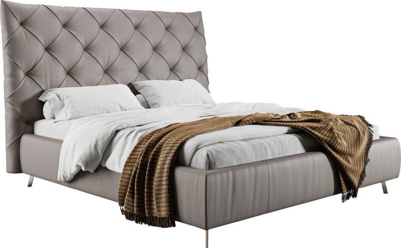 Places of Style Polsterbett Elloree, in 4 Breiten, hinten mit Originalstoff bezogen, auch in Leder, Kopfteilhöhe 143cm, belastbar bis 280 kg, auch in Überlänge 220cm von Places of Style
