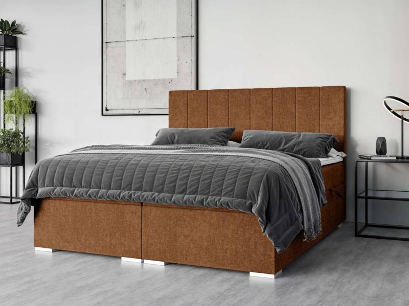 Places of Style Polsterbett Ginoro mit Matratze und Topper, in 3 Breiten (140, 160 und 180 cm), Boxspringbett mit Kopfteil, Bettkasten, Matratze (BFK/TFK) und Topper von Places of Style