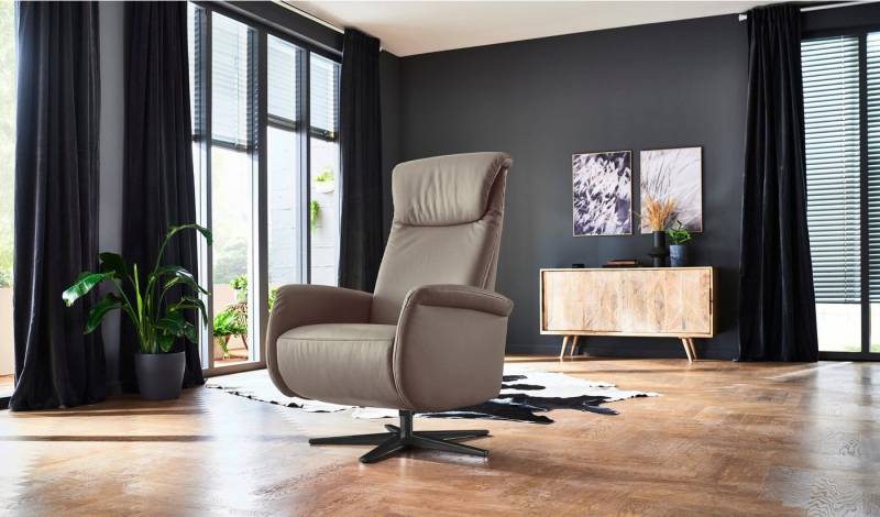 Places of Style Relaxsessel Cartore Fuß schwarz, manuelle oder motorische Verstellung mit Akku, drehbar, hochwertiger Kaltschaum, Drehsessel von Places of Style