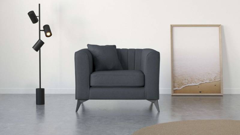Places of Style Sessel MATTHEW Loungesessel, Maße B/T/H: 99/86/74 cm, incl. 1 Zierkissen, Steppung im Rückenbereich von Places of Style