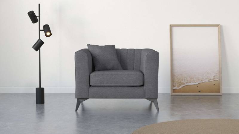 Places of Style Sessel MATTHEW Loungesessel, Maße B/T/H: 99/86/74 cm, incl. 1 Zierkissen, Steppung im Rückenbereich von Places of Style