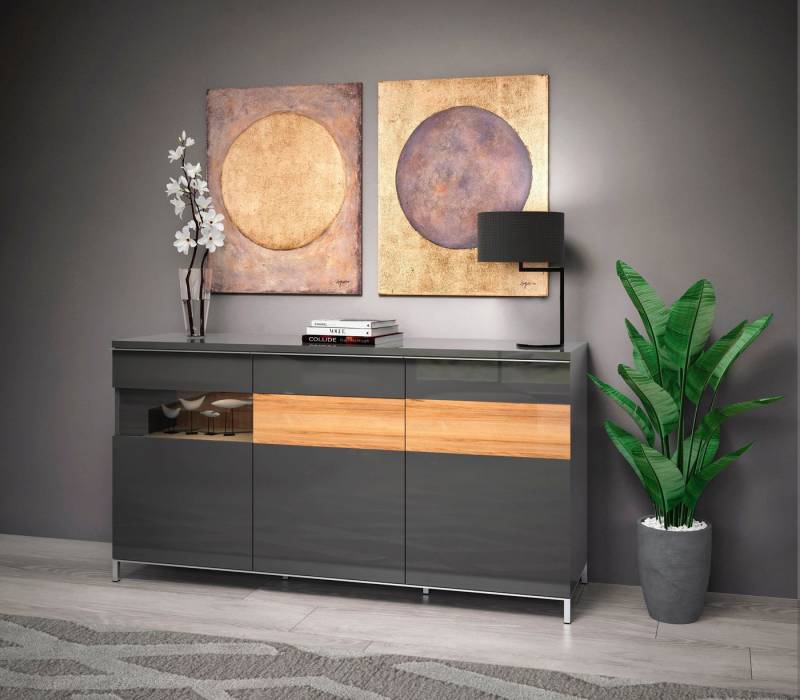 Places of Style Sideboard Onyx, Kommode mit Soft-Close-Funktion, Breite 167,5 cm von Places of Style