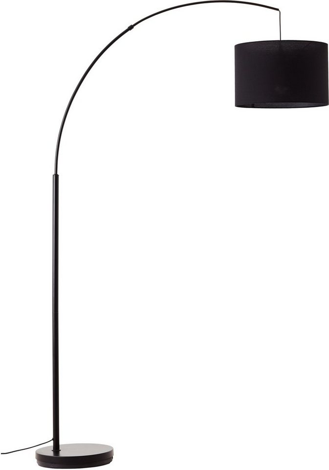 my home Stehlampe Elijah, ohne Leuchtmittel, Bogenlampe Textilschirm Stoff Ø 36cm von my home