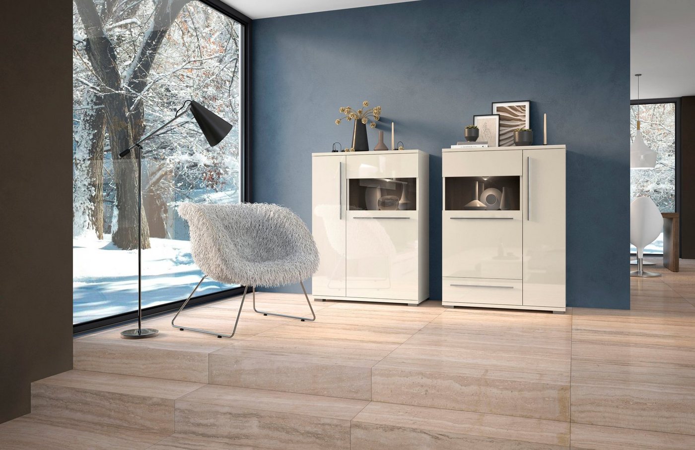 Places of Style Vitrine Piano UV lackiert, Soft-Close Funktion von Places of Style