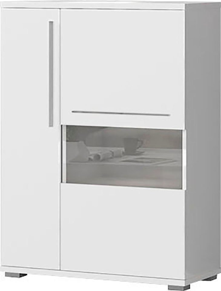 Places of Style Highboard Piano Vitrine, UV lackiert, Soft-Close Funktion von Places of Style
