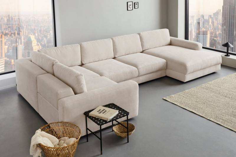 Places of Style Wohnlandschaft Bloomfield, Mega Polsterecke, Breite 390cm, viel Platz, U-Form, In verschiedenen Größen bestellbar von Places of Style