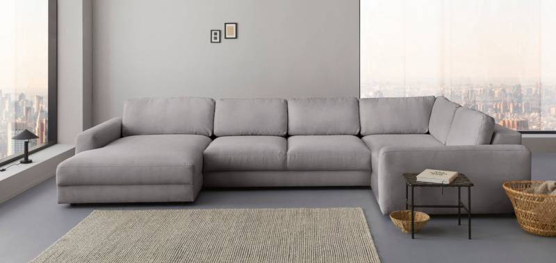 Places of Style Wohnlandschaft Bloomfield, Mega Polsterprogramm, Breite 405cm, viel Platz, U-Form, mit extra tiefer Sitzfläche, wahlweise mit Sitztiefenverstellung von Places of Style