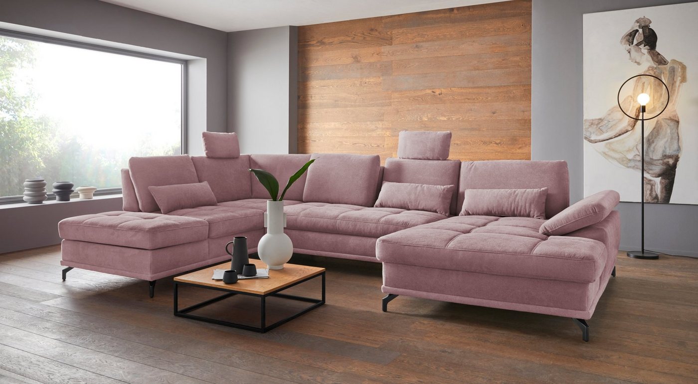 Places of Style Wohnlandschaft Costello U-Form, mit Sitztiefenverstellung, Armteilverstellung und, 3 Nierenkissen, optional Bettfunktion und Bettkasten Places of Style Wohnlandschaft Costello U-Form, mit Sitztiefenverstellung, Armteilverstellung und, 3 Nierenkissen, optional Bettfunktion und Bettkasten von Places of Style