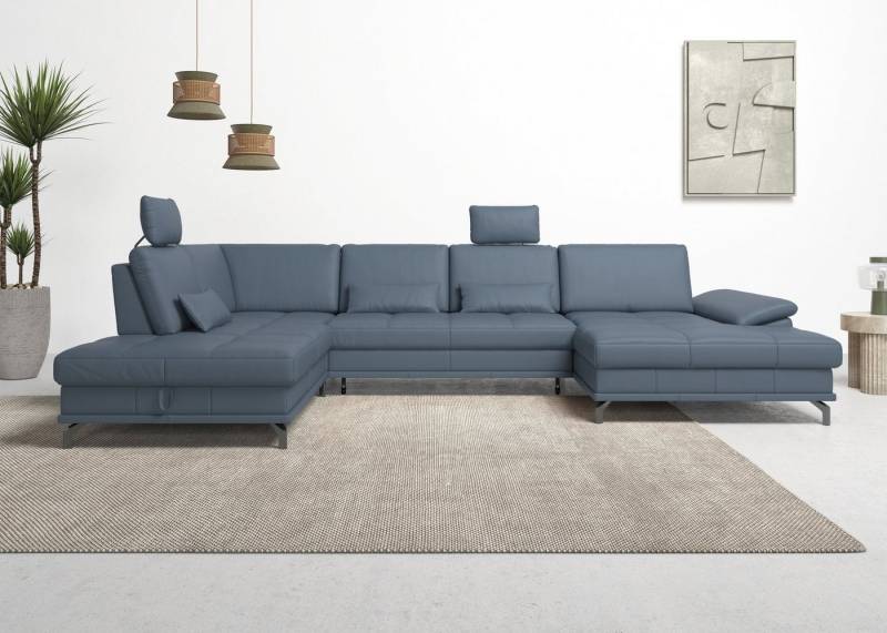 Places of Style Wohnlandschaft Costello U-Form, mit Sitztiefenverstellung, Armteilverstellung und, 3 Nierenkissen, optional Bettfunktion und Bettkasten von Places of Style