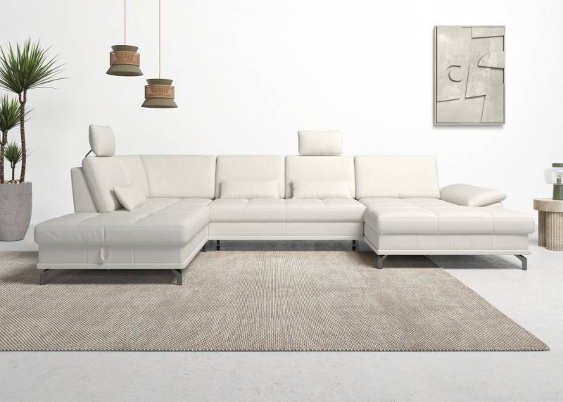 Places of Style Wohnlandschaft Costello U-Form, mit Sitztiefenverstellung, Armteilverstellung und, 3 Nierenkissen, optional Bettfunktion und Bettkasten von Places of Style