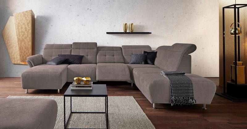 Places of Style Wohnlandschaft Manhattan U-Form, 2 Sitze mit elektrischer Relaxfunktion, verstellbare Armlehnen von Places of Style