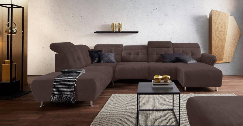 Places of Style Wohnlandschaft Manhattan U-Form, 2 Sitze mit elektrischer Relaxfunktion, verstellbare Armlehnen von Places of Style