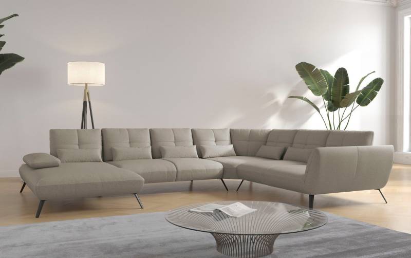 Places of Style Wohnlandschaft Mikado U-Form, inkl. Sitztiefenverstellung und Armteilverstellung von Places of Style