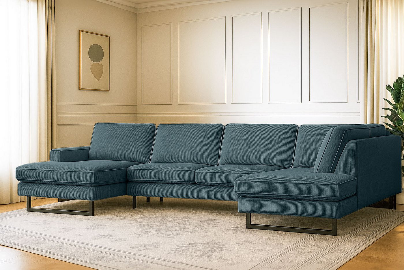 Places of Style Wohnlandschaft Pinto, 350 cm, U-Form, XXL, mit Ottomanen, Cord, Feincord, Luxus-Microfaser Leder und Chenille Places of Style Wohnlandschaft Pinto, 350 cm, U-Form, XXL, mit Ottomanen, Cord, Feincord, Luxus-Microfaser Leder und Chenille von Places of Style