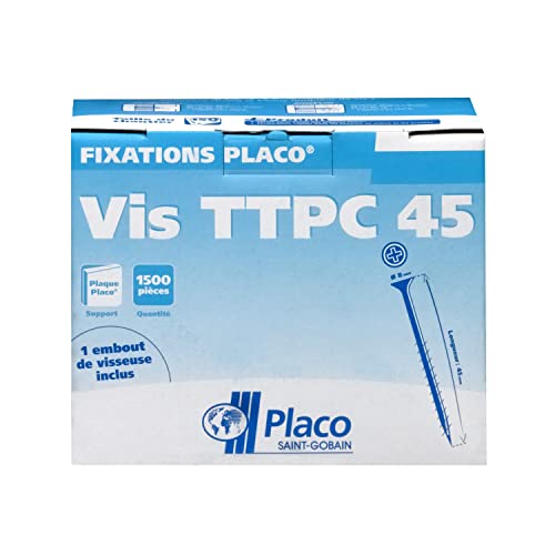 Placoplatre 500 Stück TTPC selbstbohrende Schrauben 45 mm für Gipskartonplatten Placo® grau von Placo