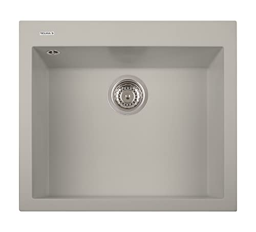 PLADOS Roxana Einbauspüle aus Quarz, 56 cm, Taupe matt von PLADOS