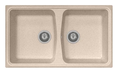 PLADOS SP0862 Küchenspüle aus Quarz, 2 Becken - Avena von PLADOS