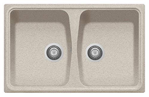 Plados SP0792 zwei Becken Einbauküche Quarz Waschbecken - Hafer von PLADOS