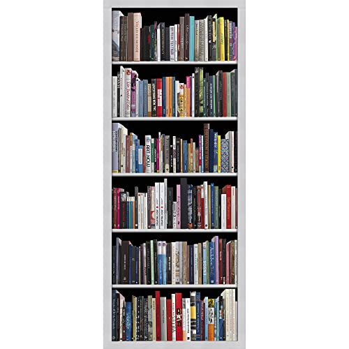 PLAGE ON Door TÜREN Sticker-Moderne Bibliothek, Vinyl, Colorful, 83x0.1x204 cm von PLAGE