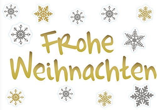 PLAGE Electrostatic Sticker for Christmas Frohe Weihnachten, Plastik, Colorful, 29,7 x 0,1 x 21 cm von PLAGE