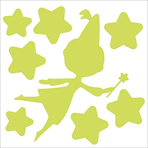 PLAGE Glow in The Dark Stickers-Fairies[1 Sheet 10 x 10 cm], Vinyl, White, 10 x 0.1 x 10 cm von PLAGE