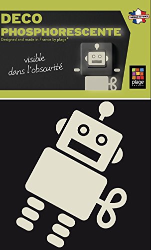 Plage Glow in The Dark Stickers-Robot[1 Sheet 10 x 10 cm], Vinyl, White, 10 x 0.1 x 10 cm von Plage