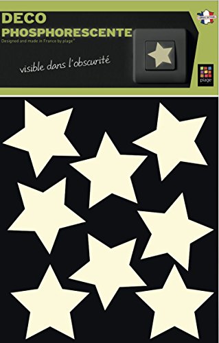 Plage Glow in The Dark Stickers-Stars[1 Sheet 15 x 17 cm], Vinyl, White, 17 x 0.1 x 15 cm von Plage