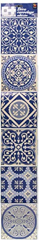 Plage Smooth - Tiles Fliesen stickerZementfliesen Blau-AZULEJOS[6 Bogen 15 x 15 cm], Vinyl, Blue, 15 x 0,1 x 15 cm von Plage