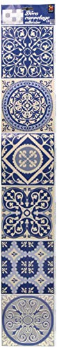PLAGE Smooth - Tiles Fliesen stickerZementfliesen Blau-AZULEJOS[6 Bogen 15 x 15 cm], Vinyl, Blue, 15 x 0,1 x 15 cm von Plage
