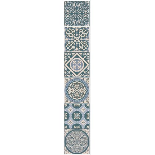 PLAGE Smooth - Tiles Fliesen Sticker Zementfliesen Blauer Himmel-AZULEJOS[6 Bogen 15 x 15 cm], Vinyl, Blue, 15 x 0,1 x 15 cm von PLAGE