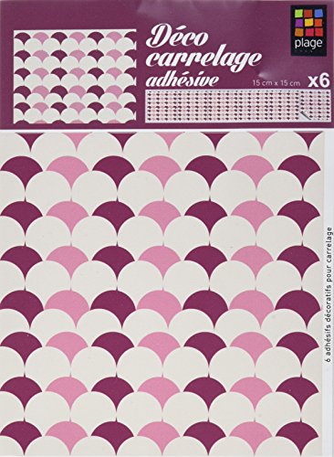 Plage Smooth - Tiles Fliesen stickerRosa Erbsen[6 Bogen 15 x 15 cm], Vinyl, pink, 15 x 0,1 x 15 cm von Plage