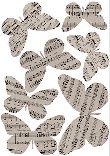 Plage 3D Charming Butterfly Stickers Concerto [7 Butterflies Between 8 x 6,5 cm and 14 x 11 cm], Plastik, beige, 14 x 0.1 x 11 cm, 7-Einheiten von Plage