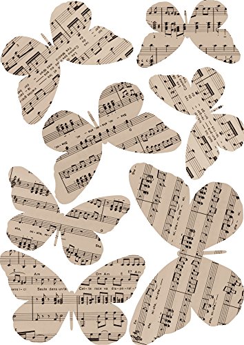 Plage Charming Butterfly Stickers 3D Decoration-Concerto TRANSPARENT [7 Butterflies Between 8 x 6,5 cm and 14 x 11 cm], Plastik, Beige, 14 x 0.1 x 11 cm, 7-Einheiten von Plage