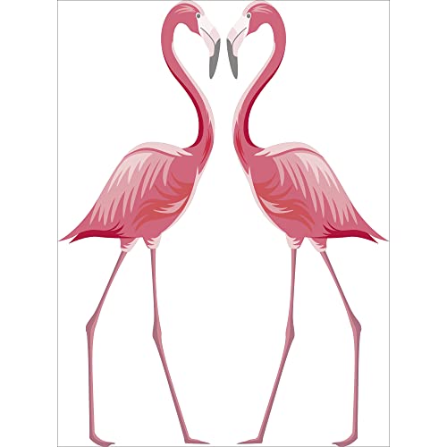 Plage Deko Wandaufkleber Flamingos 48X68CM, Vinyl, pink, 68 x 0.1 x 47,7 cm von PLAGE