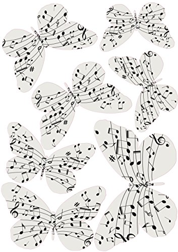 Plage 3D Charming Butterfly Stickers Prelude [7 Butterflies Between 8 x 6,5 cm and 14 x 11 cm], Plastik, White, 14 x 0.1 x 11 cm, 7-Einheiten von Plage