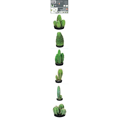 Plage Fliesen Sticker-Cactus, Vinyl, Grün, 15 x 0.1 x 15 cm von Plage