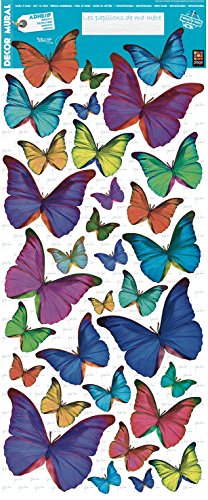 PLAGE Großer Aufkleber-Wall Adhesive Size 2XL-Schmetterlinge (50x120 cm), Vinyl, Colorful, 50 x 0,1 x 120 cm von PLAGE