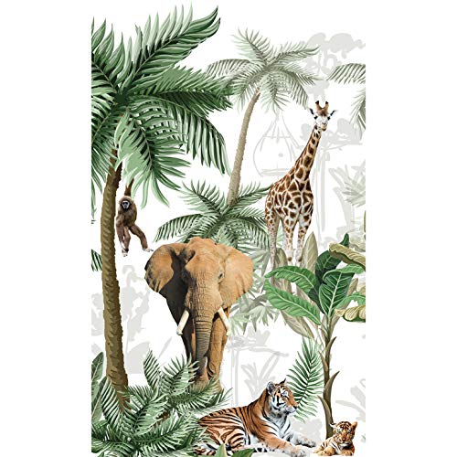 Plage Panorama-Tapete– Kinder Dschungel und Tiere, Paper, Grün, 1,5X 2,5m, 3 von Plage