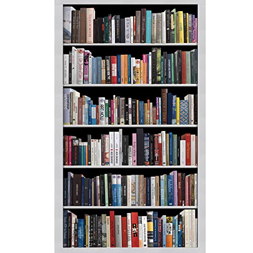 Plage Panorama-Tapete – Zeitgenössisches Bücherregal, Papier, Mehrfarbig, 1,5X 2,5m von Plage