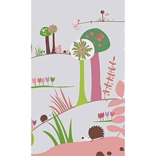 Plage Panorama-Tapete für Kinder, ROSA Pilze, Grau, 1,5X 2,5m von Plage