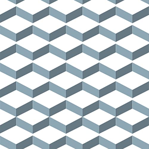 PLAGE Smooth - Tiles Fliesen Sticker Geometrischen Regen[6 Bogen 15 x 15 cm], Vinyl, Blue, 15 x 0,1 x 15 cm von PLAGE