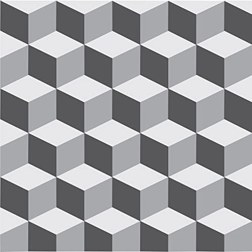 Plage Smooth - Tiles Fliesen sticker3D-Geometrie[6 Bogen 15 x 15 cm], Vinyl, Grey, 15 x 0,1 x 15 cm von PLAGE