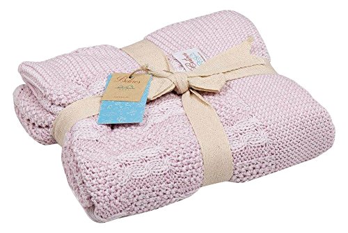 Plaid und Decken by Homemania bb11003 Decke, 100% Baumwolle, Rose, Einzelbett, 90 x 90 x 0.1 cm von Homemania