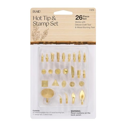 Plaid Wood Burning Tool Tip Set, Set of 26, Gold von Plaid