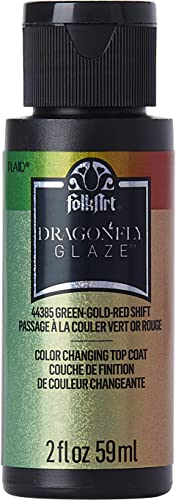 FolkArt 44385 Red Libellen-Glasur, 57 ml Color Shift GRN/GLD/RD, Grün, Gold, Rot, 59 ml (Pack of 1), 59 Milliliter von FolkArt