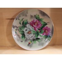 Lefton China Schale Mit Wunderschöner Floraler Vorglasurmalerei, Die Zuvor Als Dekorativer Wandbehang Verwendet Wurde. Ausgezeichneter Zustand von PlainOldFun