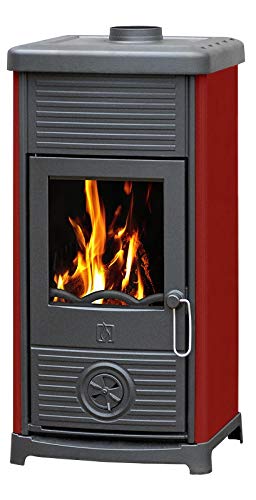 EEK A+ Kaminofen Plamen Maestral N mit Herdplatte, rot - 6,5kW von Plamen