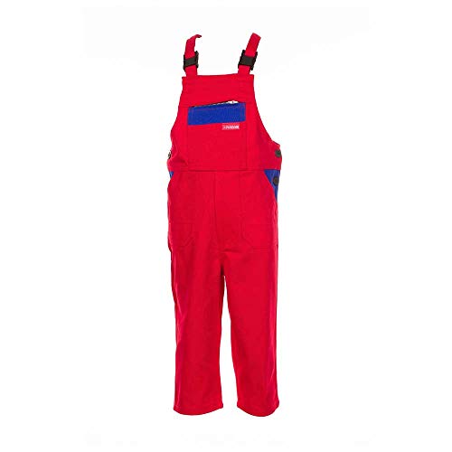 Planam Größe 158/164 Kinder Junior Latzhose BW mittelrot kornblau Modell 0165 von Planam