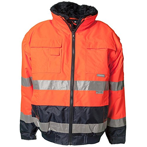 Größe 6XL Herren Planam Warn-/Wetterschutz Comfortjacke 2-farbig orange marine Modell 2046 von Planam