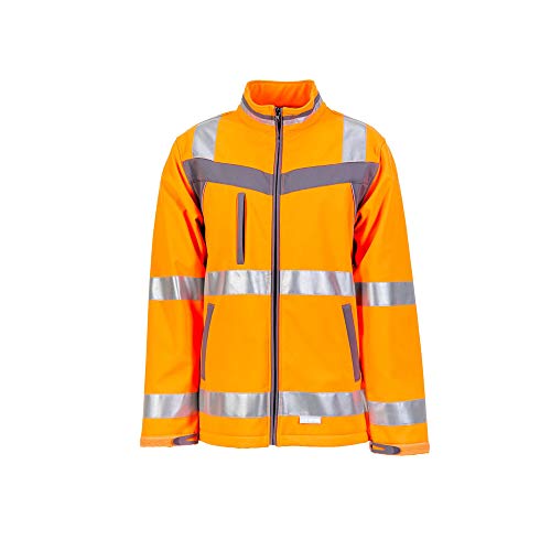 Planam 5660 Plaline High Visibility Softshell Jacket - Farbe: Orange/Schiefer - Größe: 80 von Planam